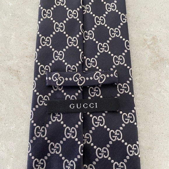 Gucci Accessories Gucci Mens Tie Black Silver Poshmark